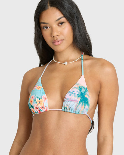Billabong Women's Palm Bay Remi Slide Triangle Bikini Top - Waterfall