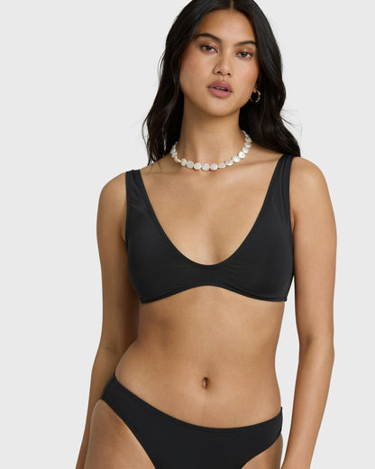 Billabong Women's Sol Searcher Scoop Tank Bikini Top - Black Pebble