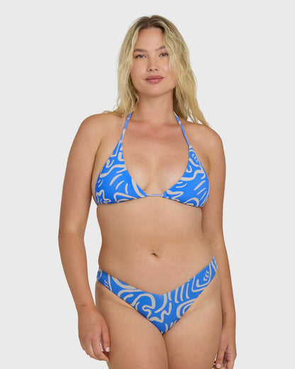 Billabong Women's Le Love V Hike Skimpy Bikini Bottom - True Blue