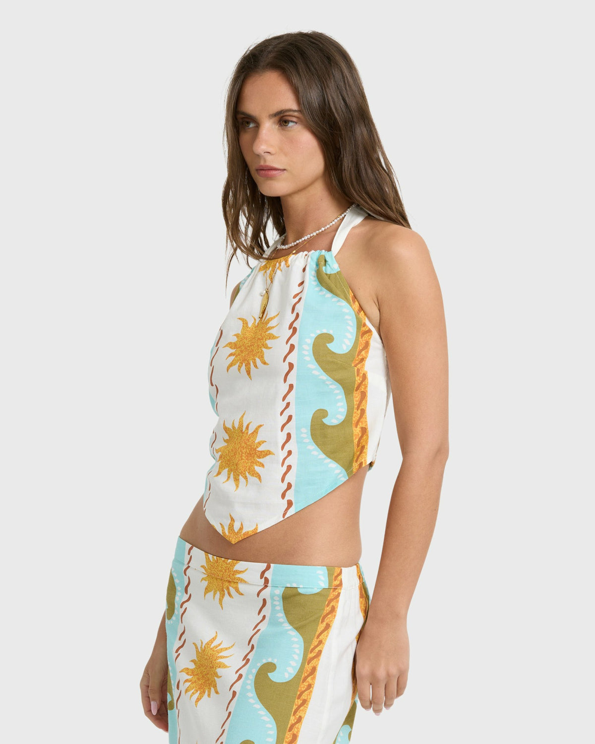 Billabong Women's Tides Calling Woven Halter Top - Salt Crystal