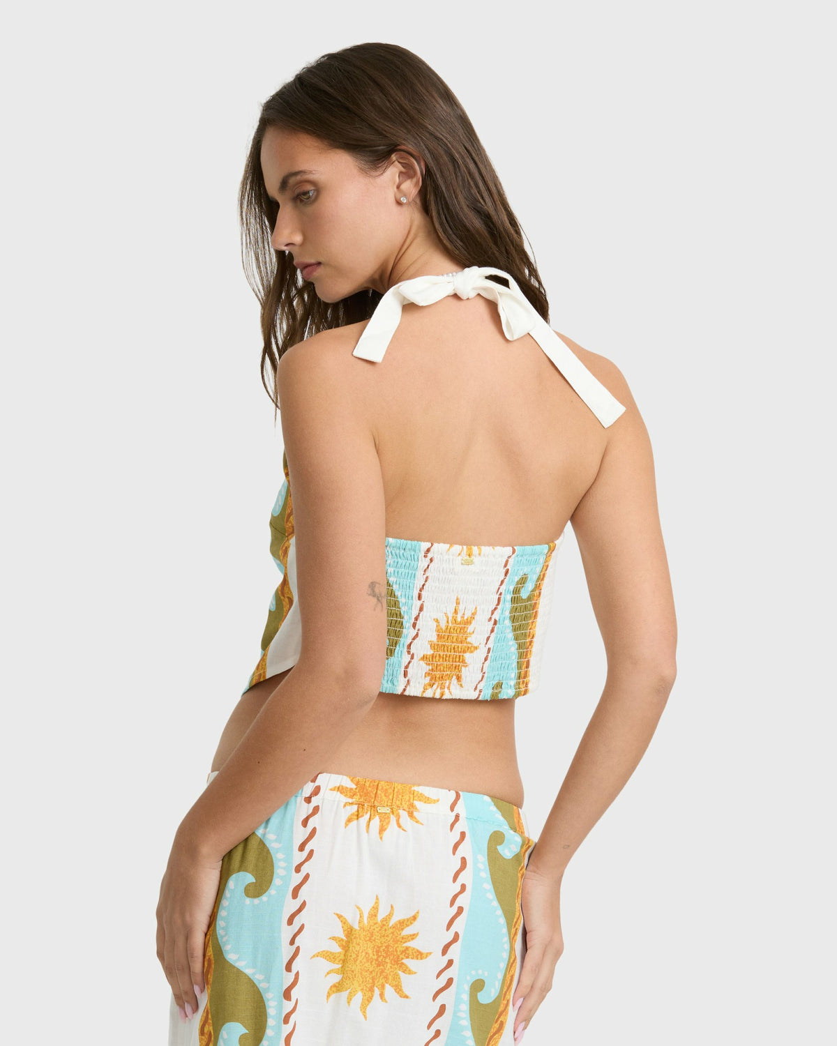 Billabong Women's Tides Calling Woven Halter Top - Salt Crystal