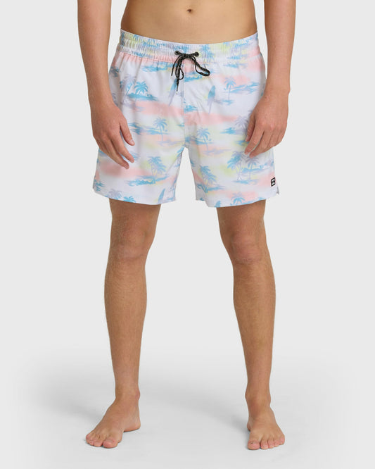 Billabong Men's Lineup Layback 16\" Trunks - Off White
