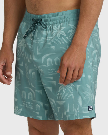 Billabong Men's Good Times Layback 16\" Trunks - Blue Fog