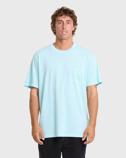 Billabong Men's Essential Wave Washed Premium Short Sleeve Pocket Tee - Coastal Blue