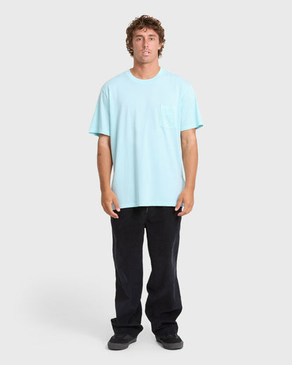 Billabong Men's Essential Wave Washed Premium Short Sleeve Pocket Tee - Coastal Blue