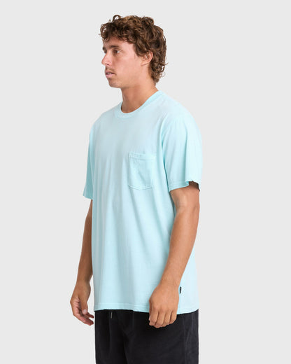 Billabong Men's Essential Wave Washed Premium Short Sleeve Pocket Tee - Coastal Blue