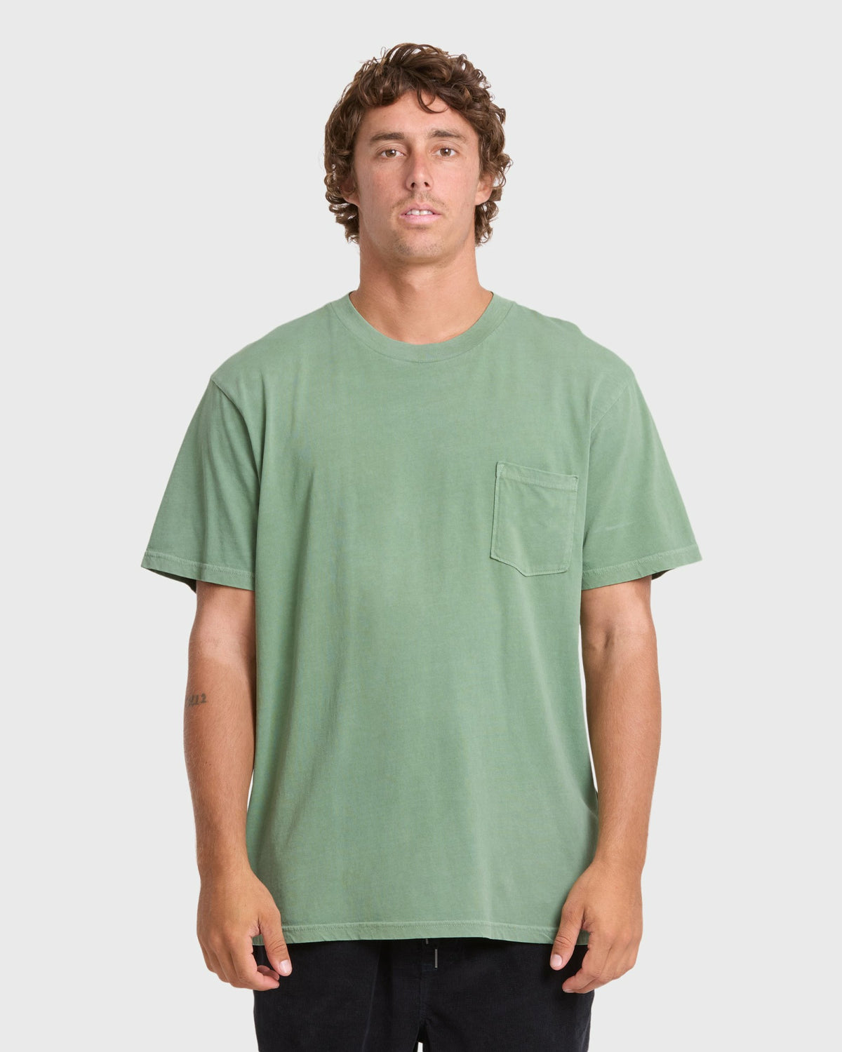 Billabong Men's Essential Wave Washed Premium Short Sleeve Pocket Tee - Hedge Green