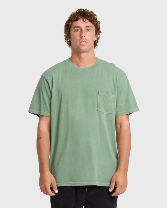 Billabong Men's Essential Wave Washed Premium Short Sleeve Pocket Tee - Hedge Green