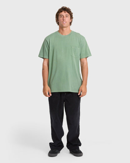 Billabong Men's Essential Wave Washed Premium Short Sleeve Pocket Tee - Hedge Green