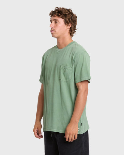 Billabong Men's Essential Wave Washed Premium Short Sleeve Pocket Tee - Hedge Green
