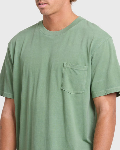 Billabong Men's Essential Wave Washed Premium Short Sleeve Pocket Tee - Hedge Green