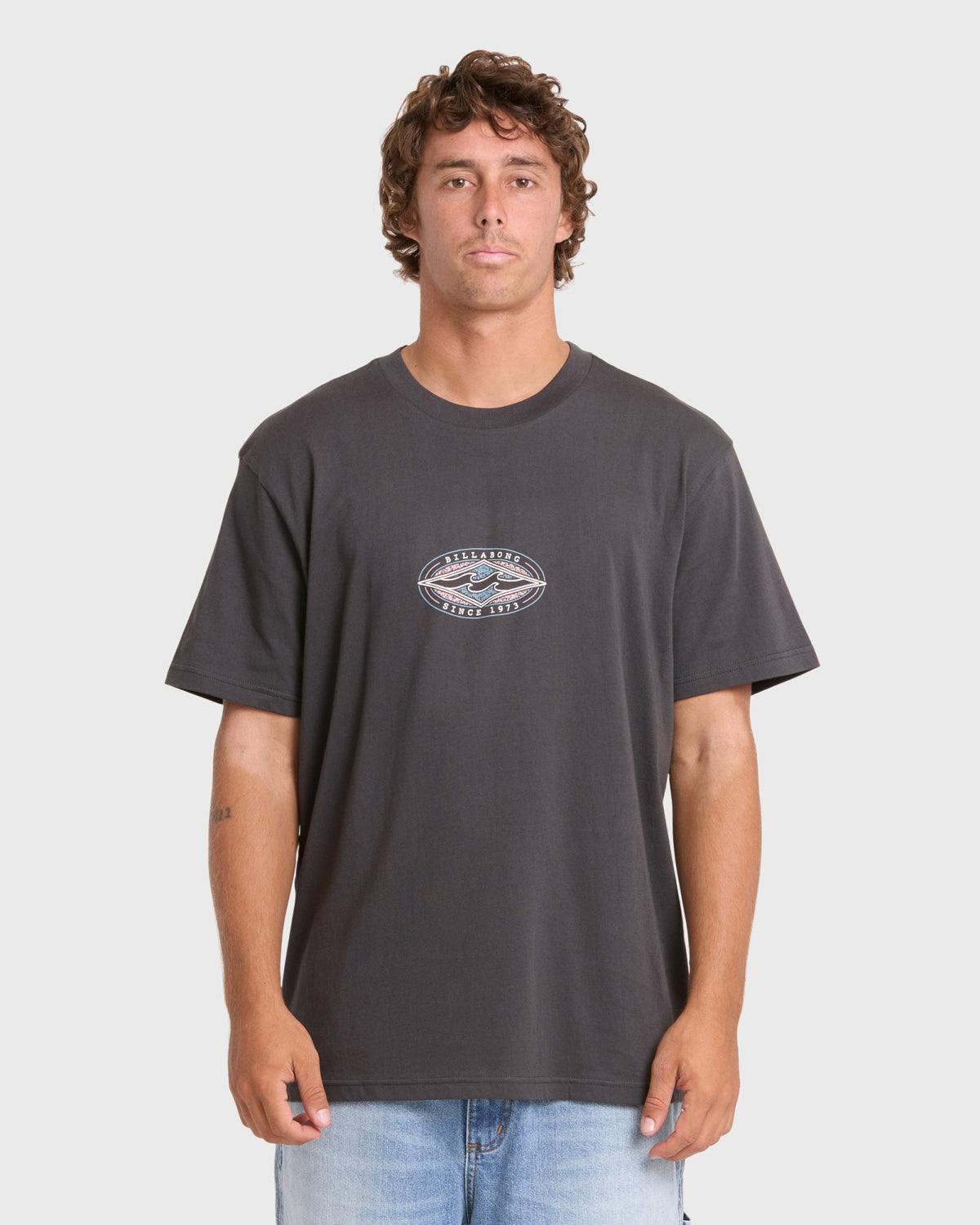 Billabong Men's Rotor Diamond Premium Short Sleeve Knit Graphic T-Shirt - Raven