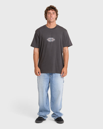 Billabong Men's Rotor Diamond Premium Short Sleeve Knit Graphic T-Shirt - Raven
