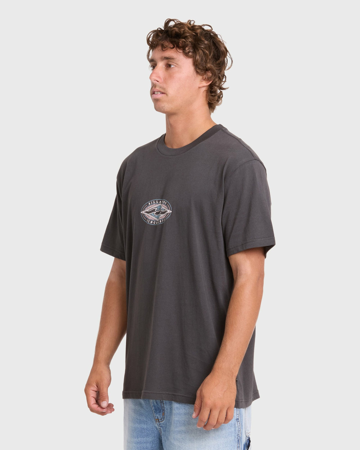 Billabong Men's Rotor Diamond Premium Short Sleeve Knit Graphic T-Shirt - Raven