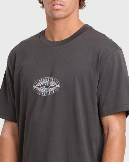 Billabong Men's Rotor Diamond Premium Short Sleeve Knit Graphic T-Shirt - Raven