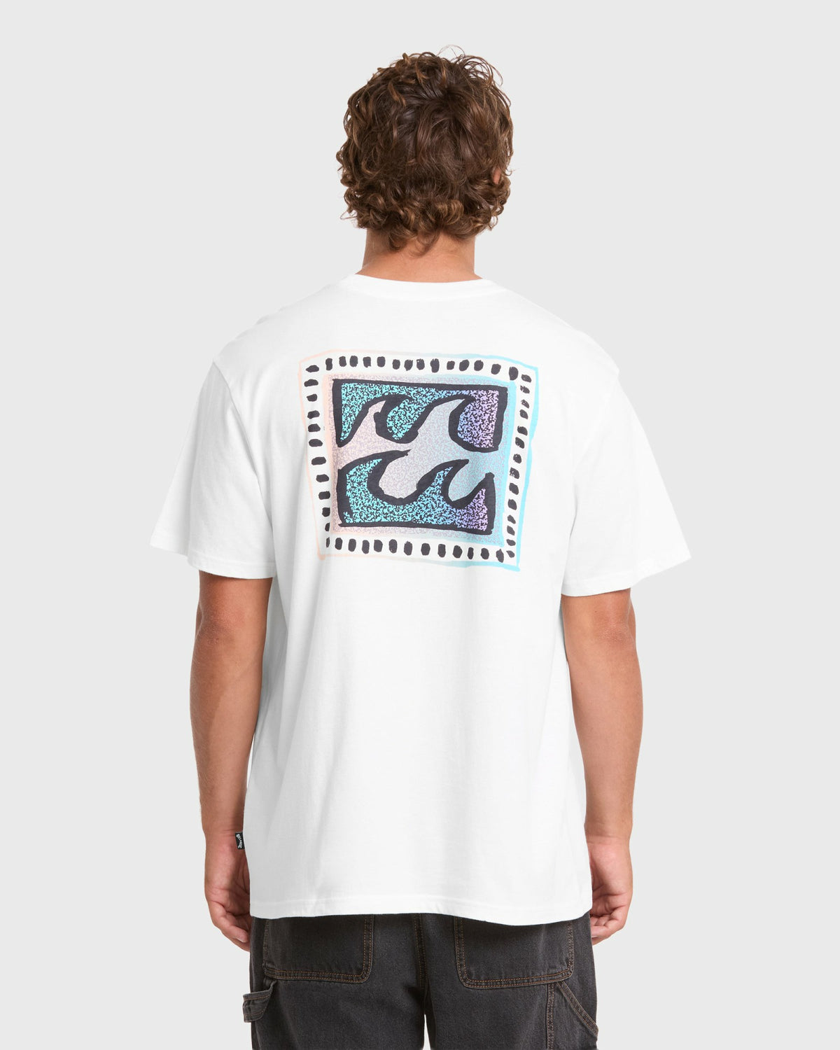 Billabong Men's Crayon Wave Premium Short Sleeve Knit T-Shirt - Off White
