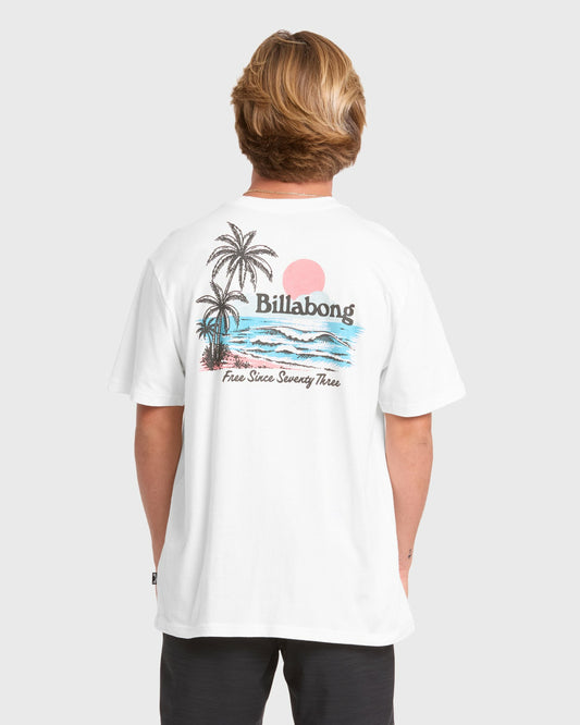 Billabong Men's Lounge Premium Short Sleeve Knit Graphic T-Shirt - Off White