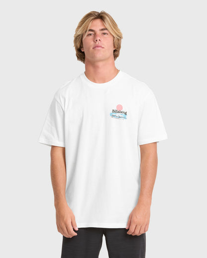 Billabong Men's Lounge Premium Short Sleeve Knit Graphic T-Shirt - Off White