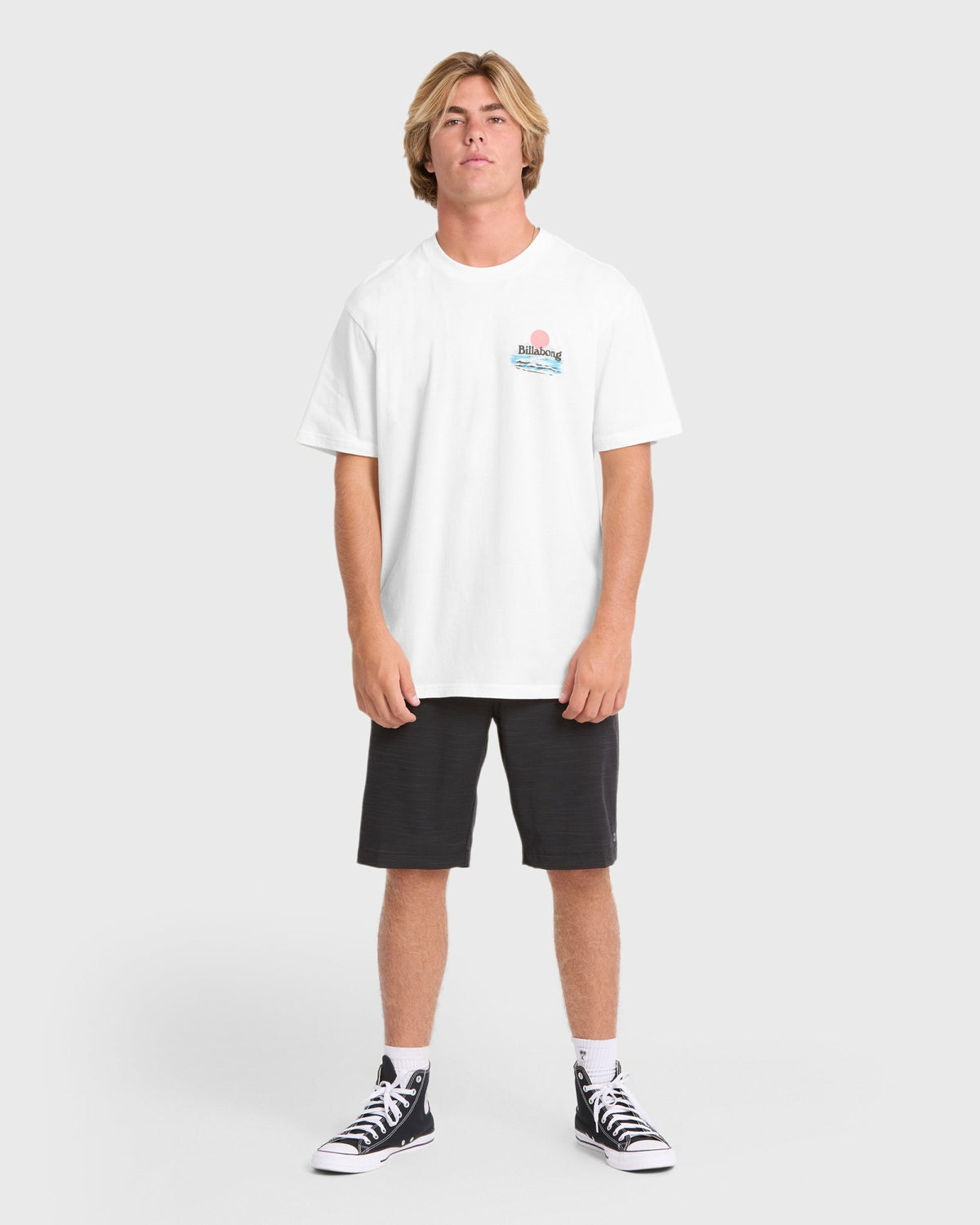 Billabong Men's Lounge Premium Short Sleeve Knit Graphic T-Shirt - Off White