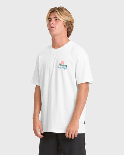 Billabong Men's Lounge Premium Short Sleeve Knit Graphic T-Shirt - Off White