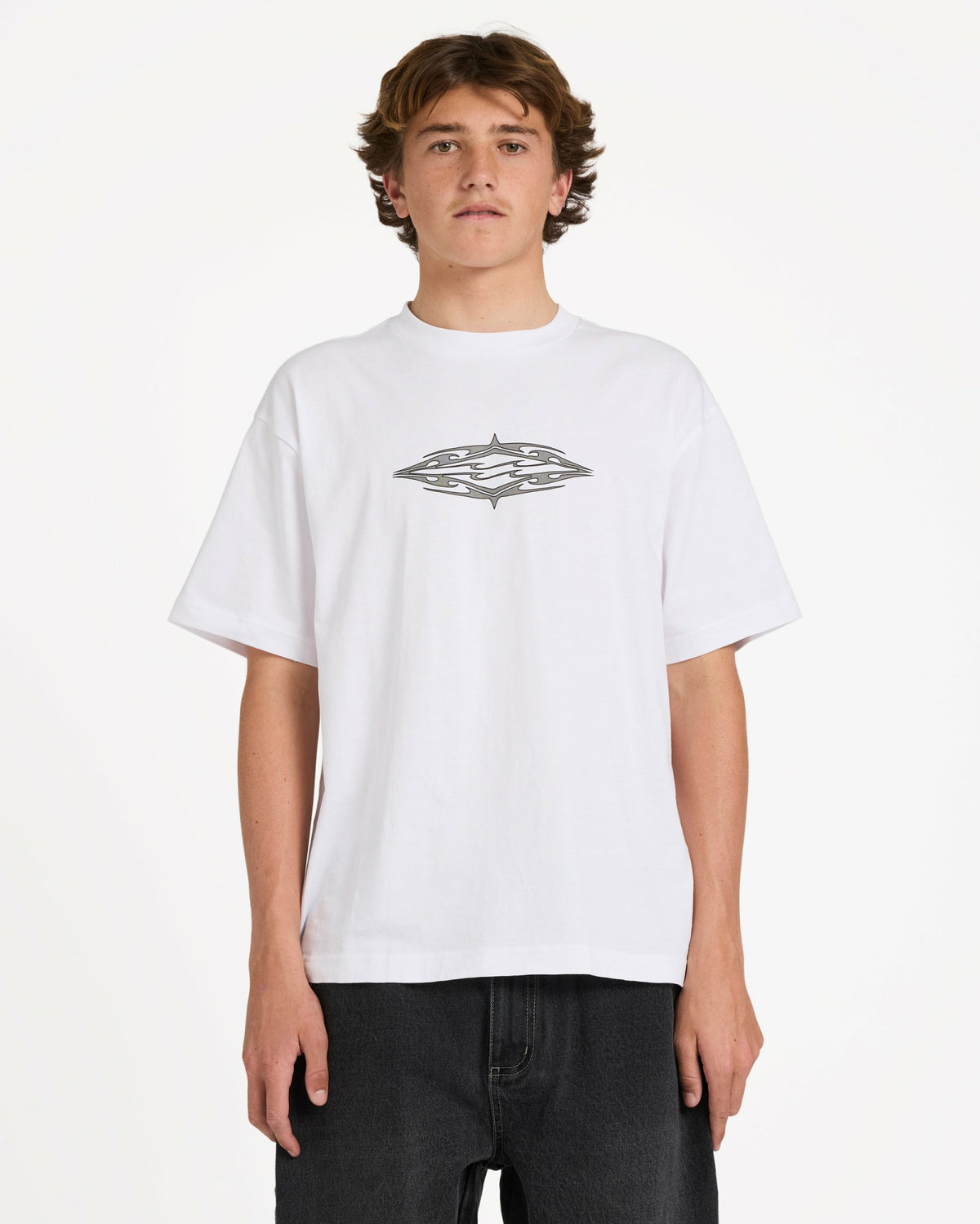 Billabong Men's Tribal Diamonds Short Sleeve Knit T-Shirt - White