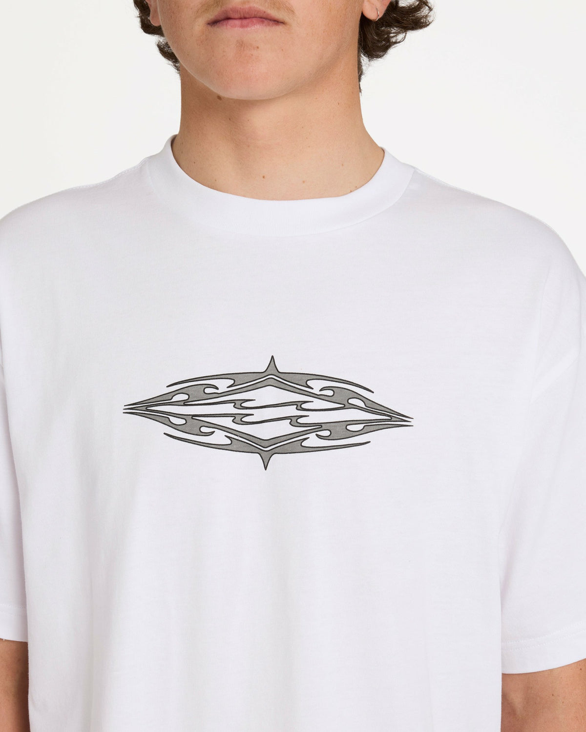 Billabong Men's Tribal Diamonds Short Sleeve Knit T-Shirt - White