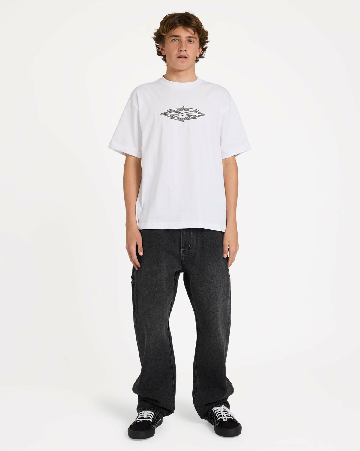 Billabong Men's Tribal Diamonds Short Sleeve Knit T-Shirt - White