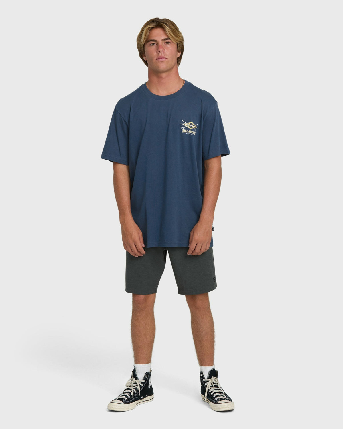 Billabong Men's Crossboards Premium Short Sleeve Knit T-Shirt - Dark Denim