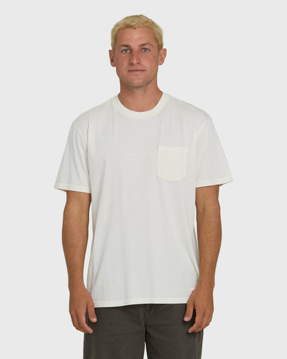 Billabong Men's Essential Wave Washed Premium Short Sleeve Pocket Tee - Off White