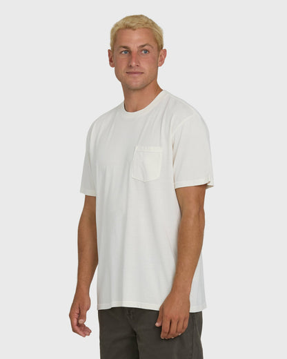 Billabong Men's Essential Wave Washed Premium Short Sleeve Pocket Tee - Off White
