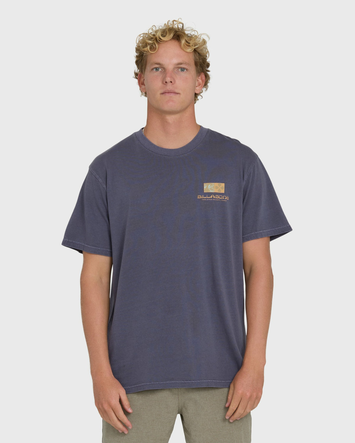 Billabong Men's Glyph Wave Washed Premium Short Sleeve Cotton T-Shirt - Greystone