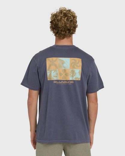 Billabong Men's Glyph Wave Washed Premium Short Sleeve Cotton T-Shirt - Greystone