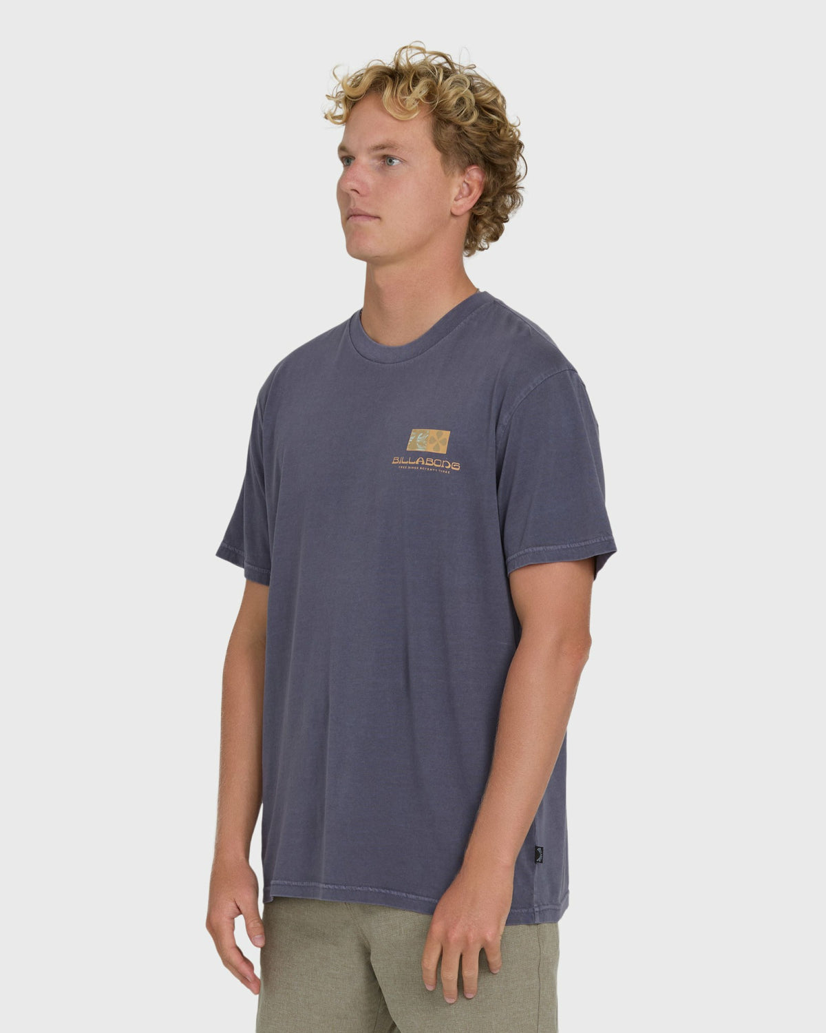 Billabong Men's Glyph Wave Washed Premium Short Sleeve Cotton T-Shirt - Greystone