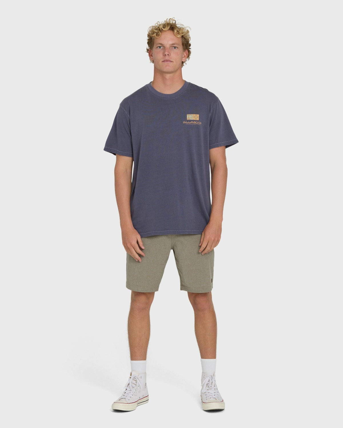 Billabong Men's Glyph Wave Washed Premium Short Sleeve Cotton T-Shirt - Greystone