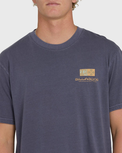 Billabong Men's Glyph Wave Washed Premium Short Sleeve Cotton T-Shirt - Greystone
