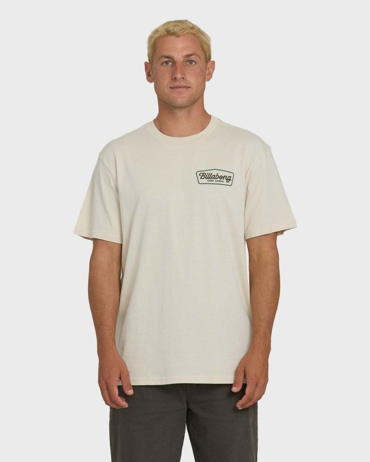 Billabong Men's Off Duty Premium Short Sleeve Knit T-Shirt - Oatmeal