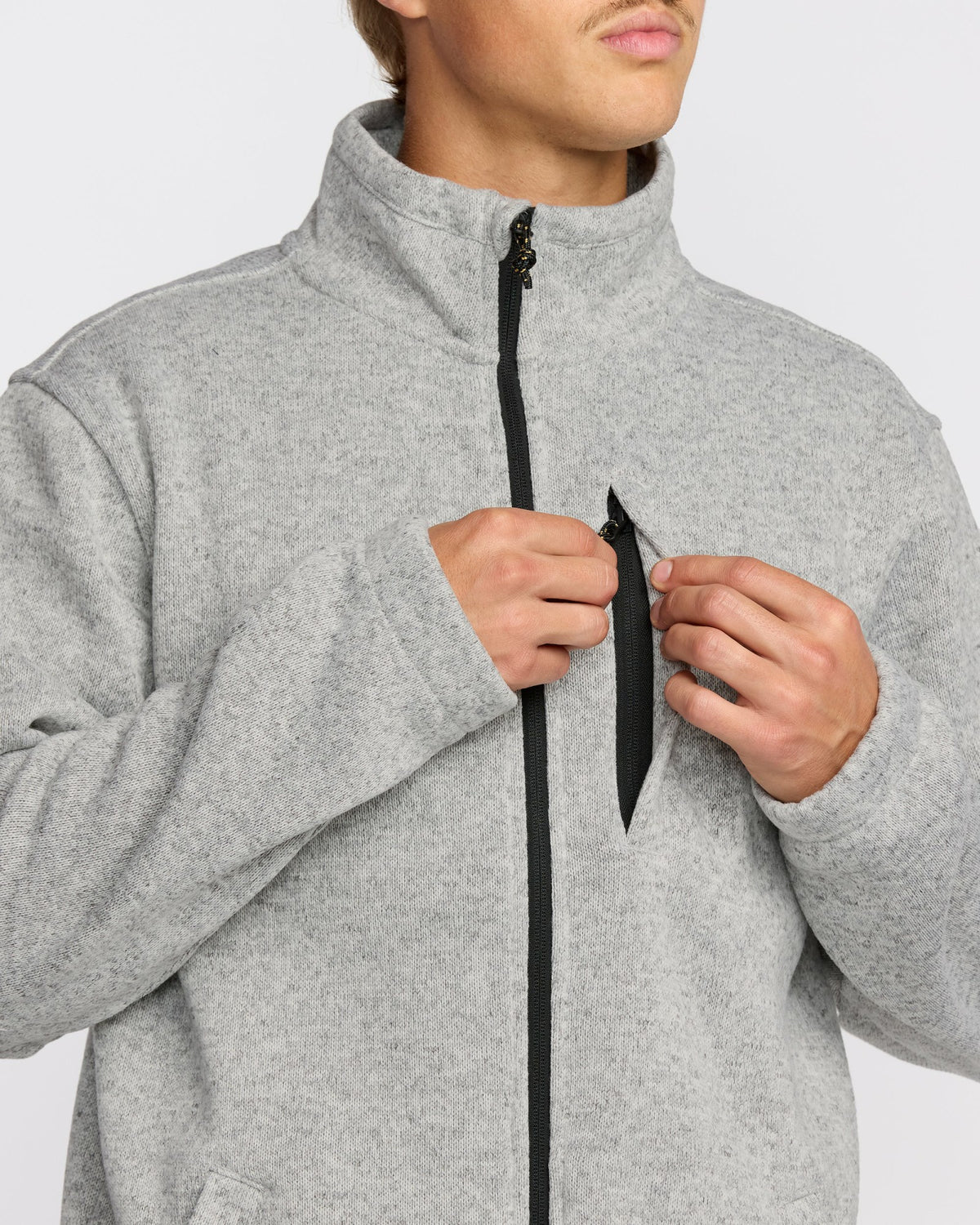 Billabong Men's Boundary Mock Neck Zip Sweatshirt - Grey Htr
