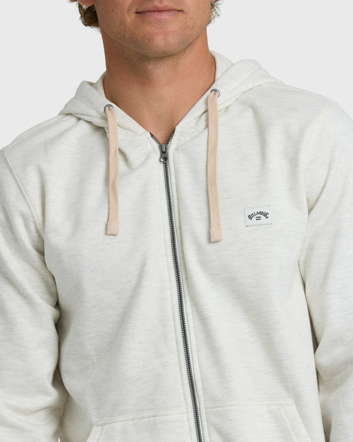 Billabong Men's All Day Zip Front Hoodie - Light Gray Heather