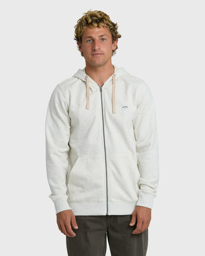 Billabong Men's All Day Zip Front Hoodie - Light Gray Heather