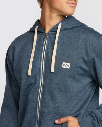 Billabong Men's All Day Zip Front Hoodie - Midnight Blue