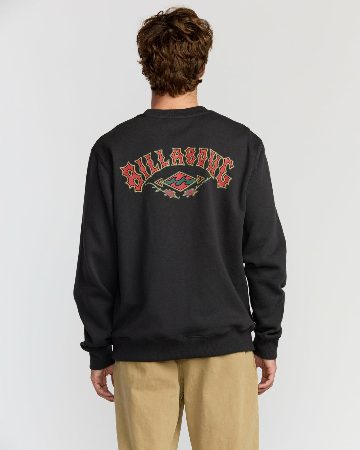 Billabong Men's Short Sands Crewneck Sweatshirt - Washed Black