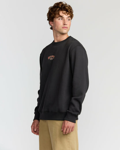 Billabong Men's Short Sands Crewneck Sweatshirt - Washed Black