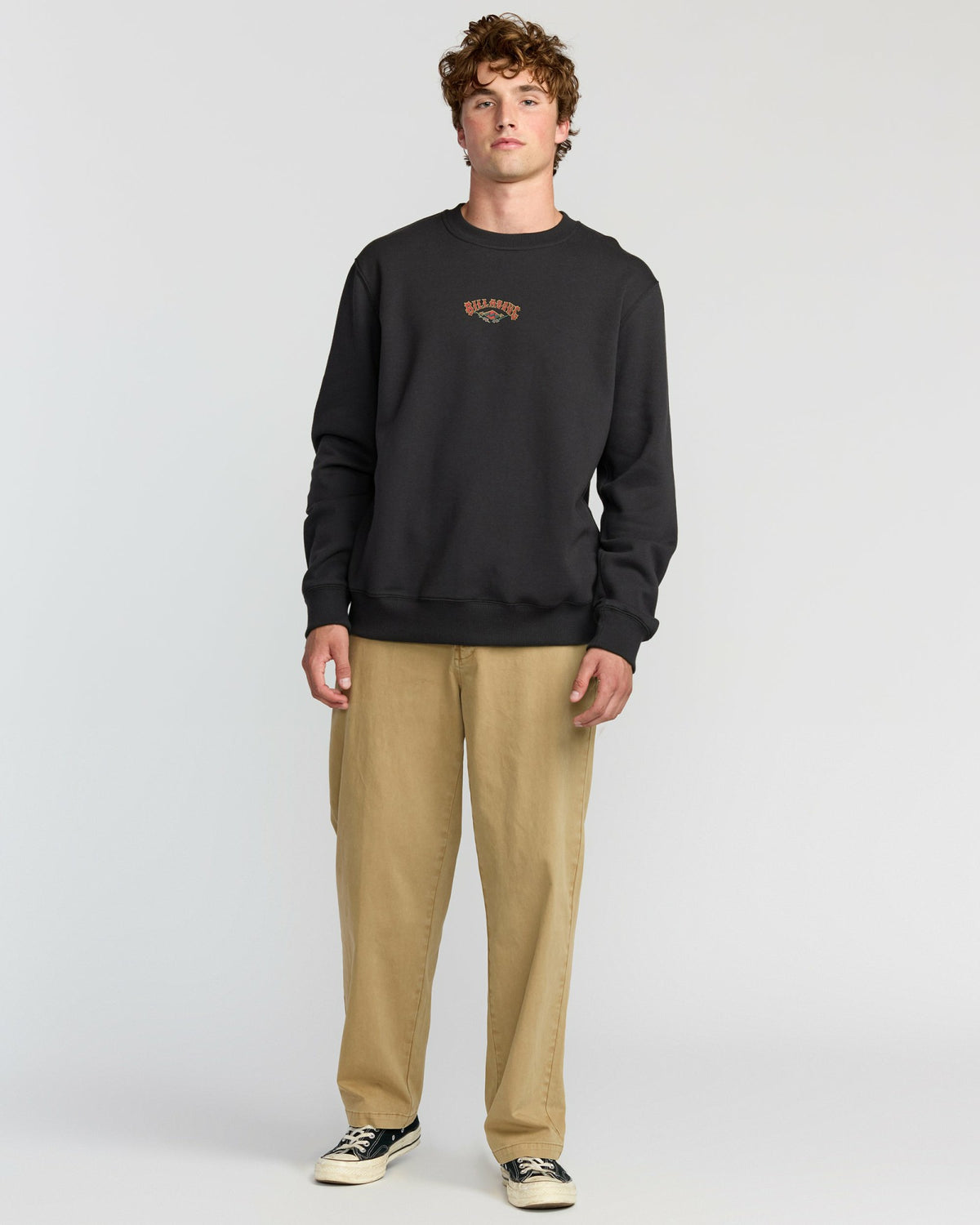 Billabong Men's Short Sands Crewneck Sweatshirt - Washed Black
