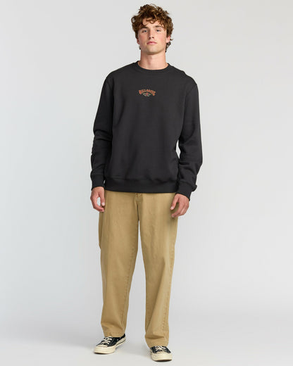 Billabong Men's Short Sands Crewneck Sweatshirt - Washed Black