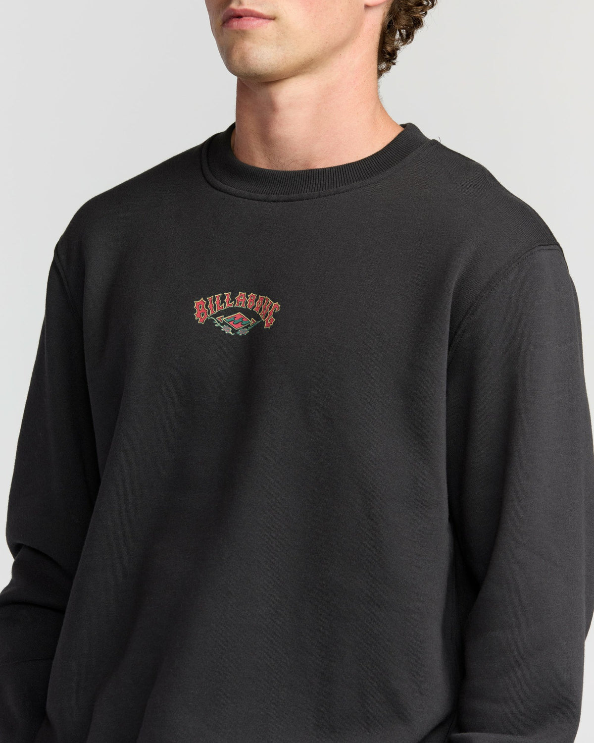 Billabong Men's Short Sands Crewneck Sweatshirt - Washed Black