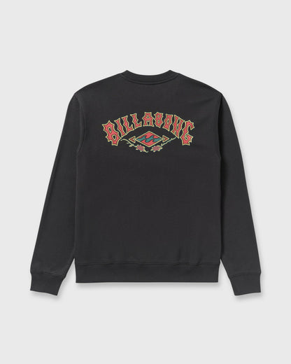 Billabong Men's Short Sands Crewneck Sweatshirt - Washed Black