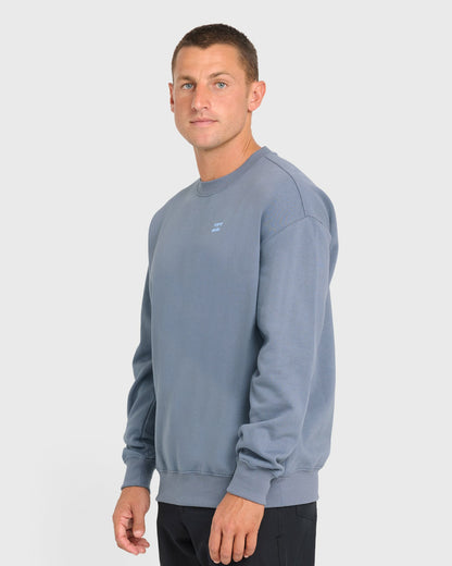 Billabong Men's Rhodes Crewneck Sweatshirt - Denim Chambray