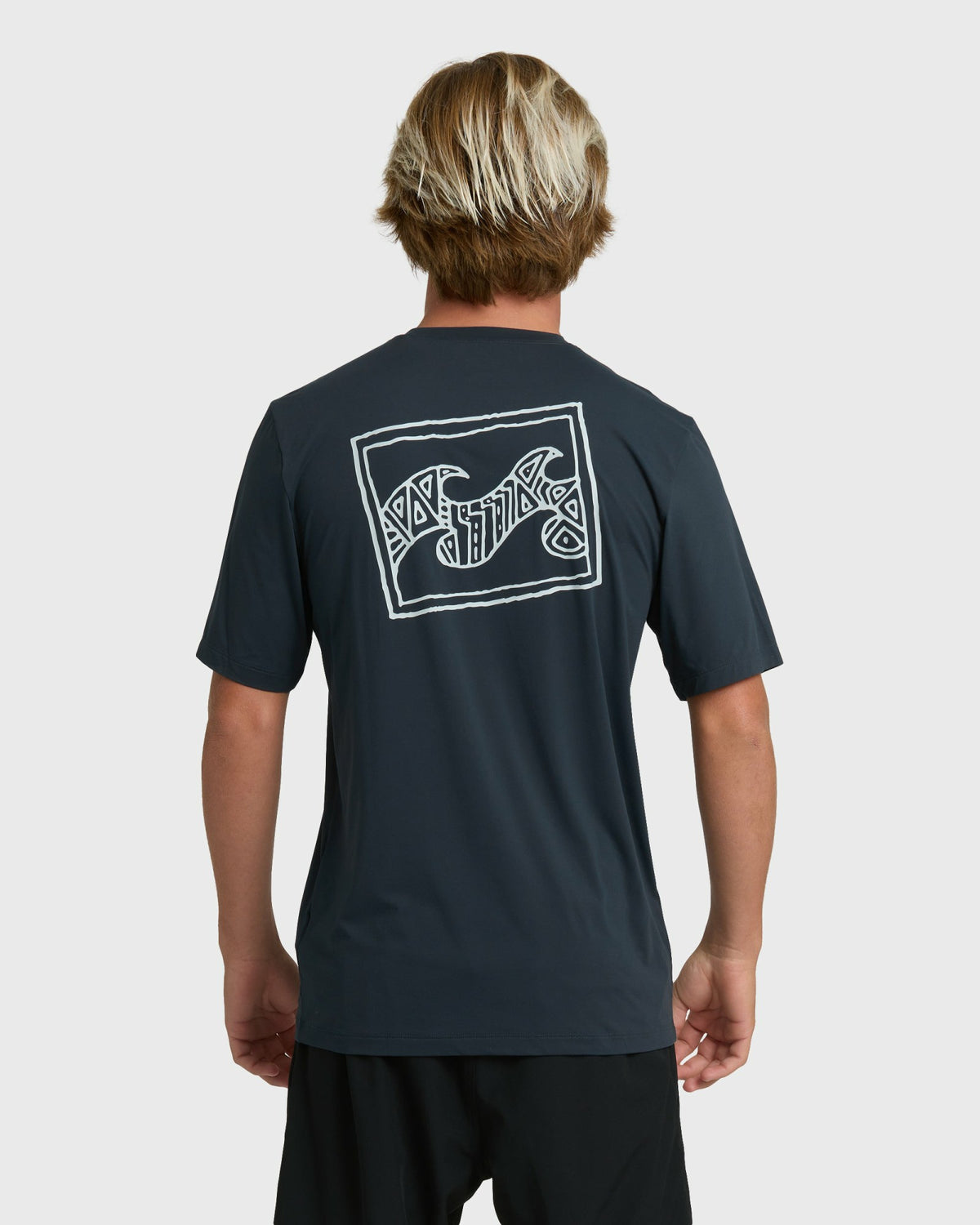 Billabong Men's Crayon Wave Loose Fit Short Sleeve Surf Tee - Navy