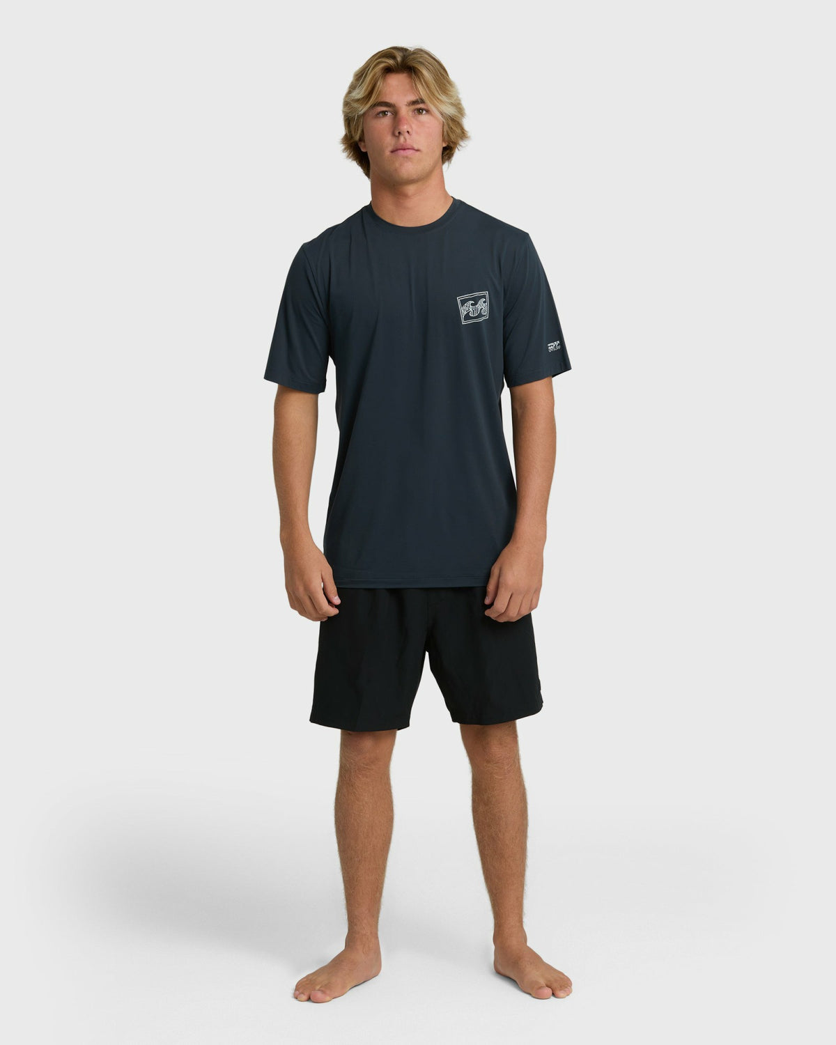Billabong Men's Crayon Wave Loose Fit Short Sleeve Surf Tee - Navy