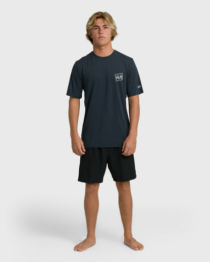 Billabong Men's Crayon Wave Loose Fit Short Sleeve Surf Tee - Navy